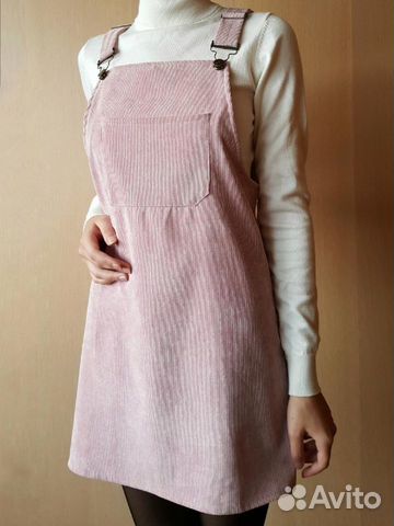 Розовый вельветовый комбинезон