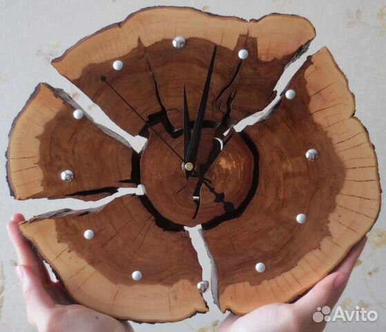 Часы настенные декоративные. Яблоневый пазл. DIY