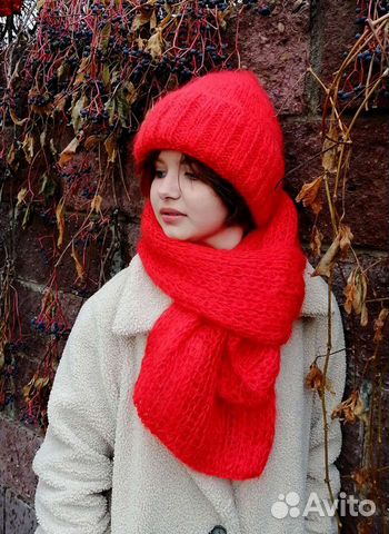 Тёплый зимний комплект из мохера с флисом