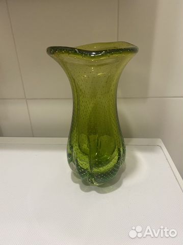Ваза зеленое стекло