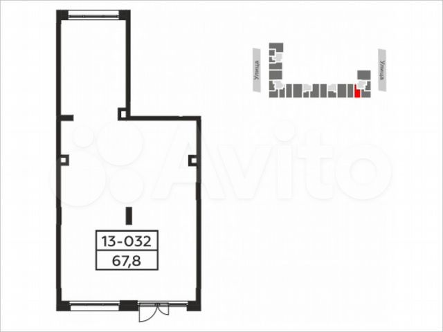 Аренда, торговое помещение площадью 67.8 кв.м