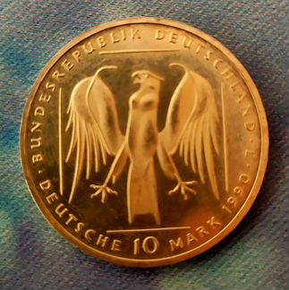 10 марок Германия 1990, серебро
