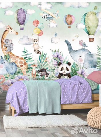 Новые Панно фотообои в детскую спальню разные в ас