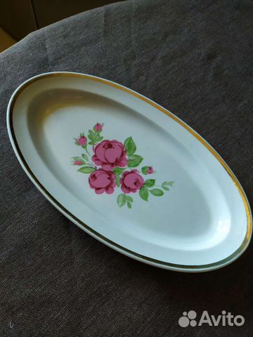 Тарелка селедочница, фарфоровая, советская