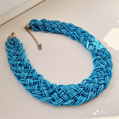 Колье-косичка из бисера ручная работа