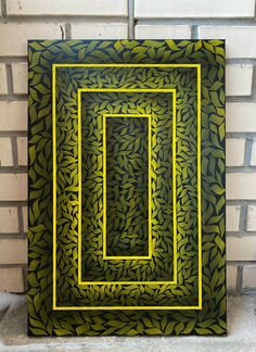 Холст на подрамнике Black&Yellow Calligraphy