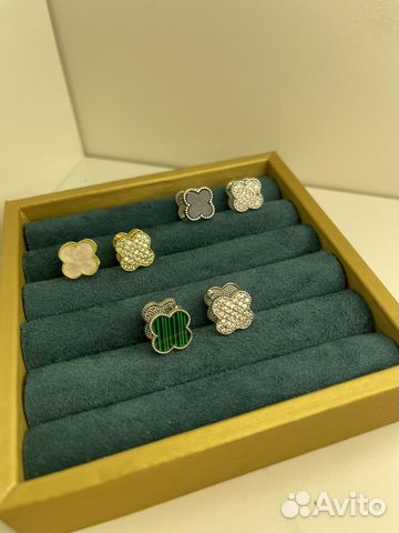 Серьги, кулон и браслет Van Cleef 4 варианта
