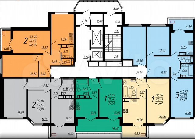 2-к. квартира, 58,8 м², 14/17 эт.