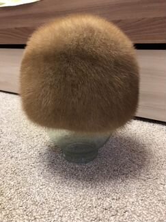 Шапка норковая бежевая