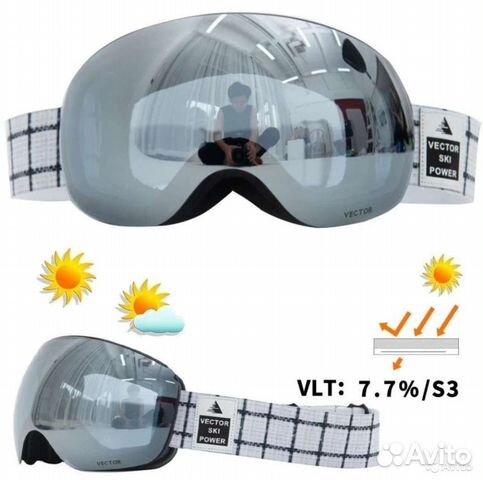 Очки маска с магнитной линзой vector