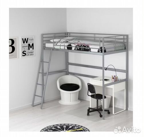 Двухуровневая кровать-чердак (IKEA), 90x200