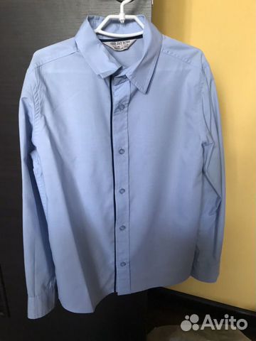 Рубашки длиный рукав в асс.белые и голубые