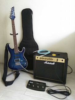 Электрогитара Ibanez + комбоусилитель Marshall