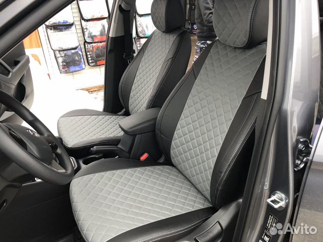 Авточехлы из экокожи с установкой на Киа Рио