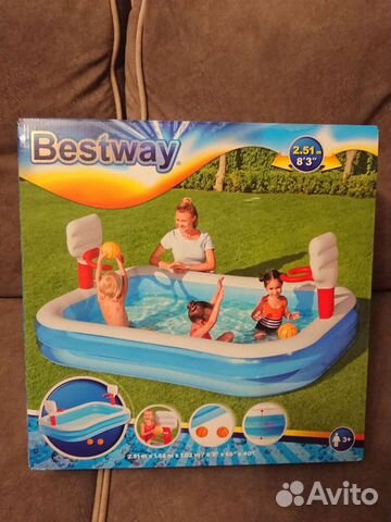 Бассейн bestway баскетбол 251x168x102обьем636