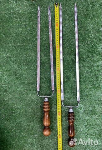 Шампур - вилка 40/45 см с деревянной ручкой