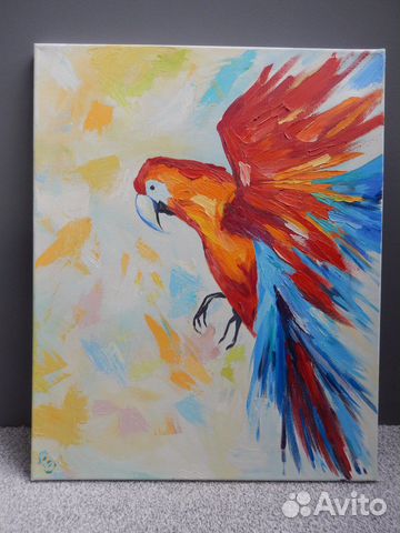 Картина маслом «Попугай»