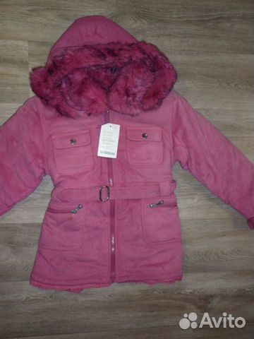 Новая зимняя искусственная дубленка девочкам 5-7 л