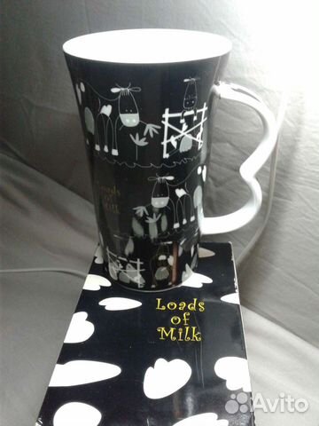 Кружка фарфоровая milky cowky black Гонконг