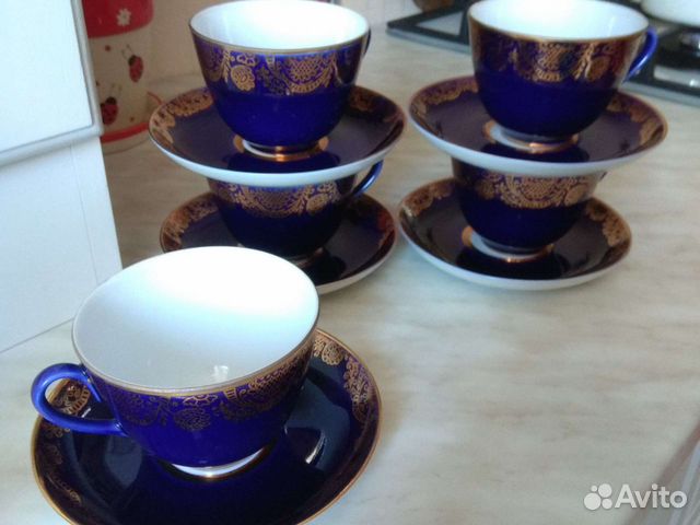 Чайная пара лфз кобальт СССР