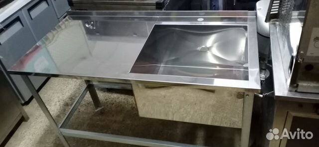 Ванна моечная 1-секц. с раб. пов.бортом