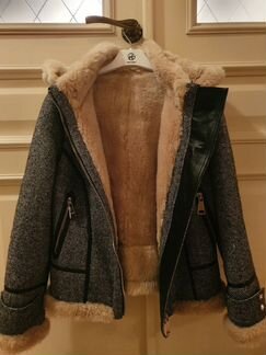 Новое полупальто зимнее твид драп