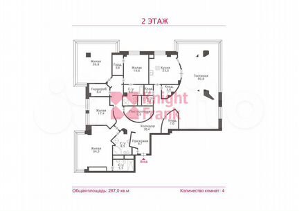 5-к квартира, 287 м², 2/12 эт.