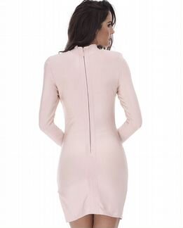 Новое бандажное платье в нюдовом цвете