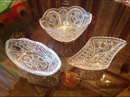 Хрустальные салатники 9 шт 60-80г