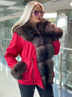 Парка с натуральным мехом