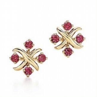 Серьги золотые с рубинами Tiffany&Co оригинал