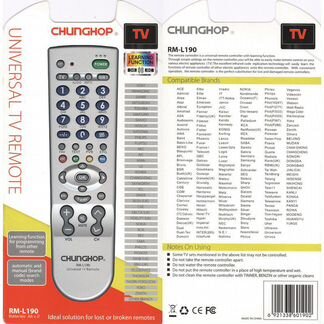 Новый Универсальный пульт Chunghop RM-L190