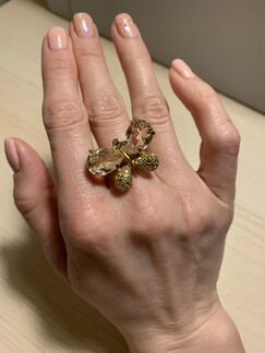 Кольцо Swarovski бабочка
