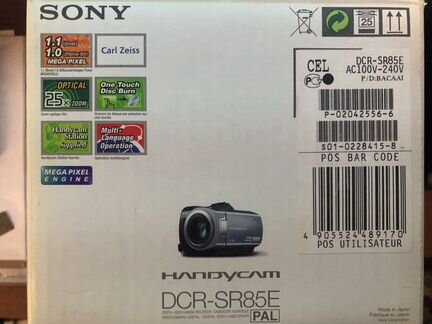 Видеокамера sony dcr-sr85e (pal)