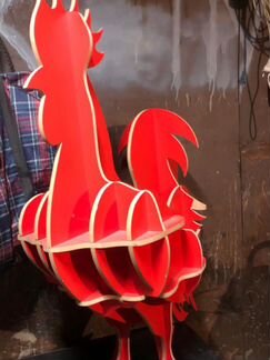 Фигура петуха в стиле лофт, необычный подарок