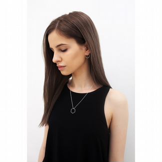 Серебряные серьги-гвоздики в виде шестиугольников