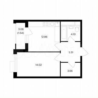 1-к квартира, 41.3 м², 7/27 эт.