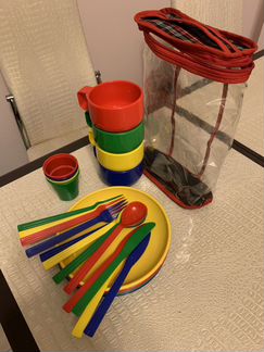 Дорожный набор пластиковой посуды