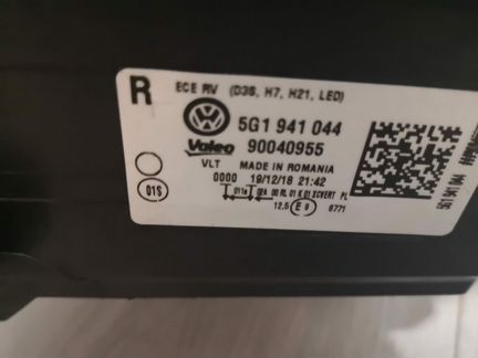 Фары передние гольф 7