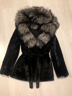 Шуба норковая с чернобуркой