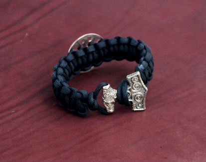 Браслет Sonnenrad (Чёрное солнце) с Молотом Тора