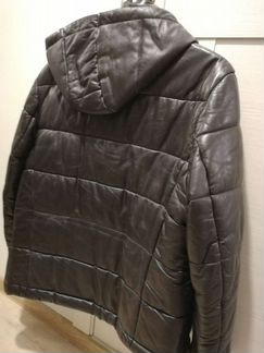 Кожаная куртка пуховик