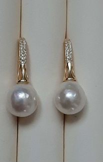 Серьги новые с жемчугом Эдисон серебро