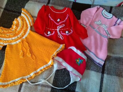 Вязаные платья для девочки до 1 года периода СССР