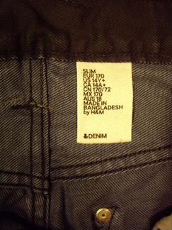 Джинсы мужские HM Slim черные рост 170