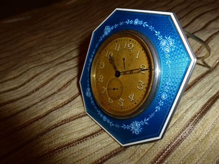 Настольные часы Longines с эмалью (8 дней)