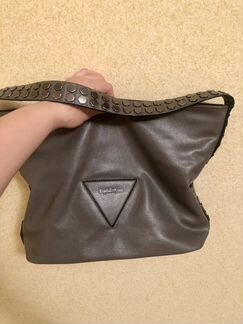 Сумка женская кожаная серая