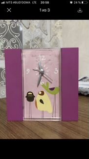 Часы будильник настольные розовые