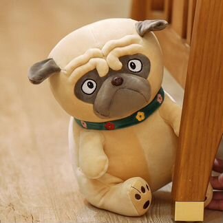 Мягкая игрушка Собака Грустный Мопс Sad Pug, 40 см