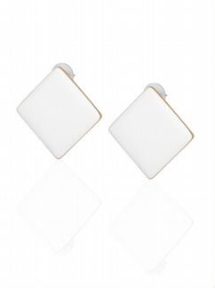 Серьги Белые квадраты